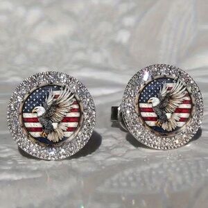 Patriotic Eagle Stud Earrings